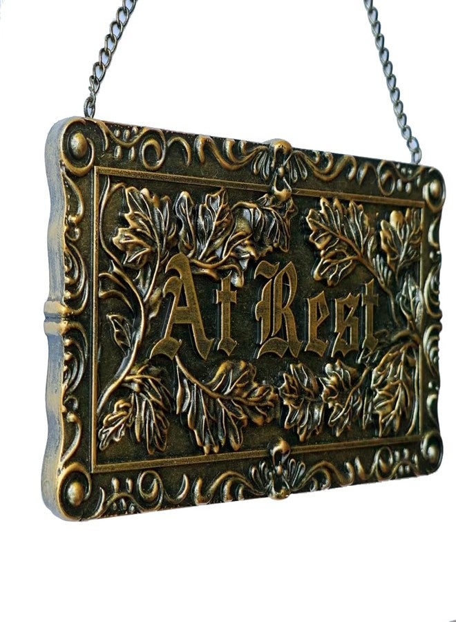 IRISVITA Gothic Decor, At Rest Sign, Dark Academia Decor, Goth Wall Art Hanging for Bedroom, Kitchen, Office, Victorian Coffin Plaque Wall Decor - Image 2
